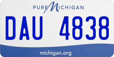 MI license plate DAU4838
