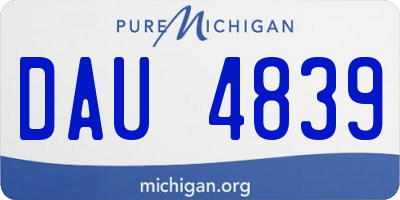 MI license plate DAU4839
