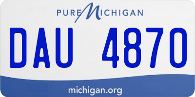 MI license plate DAU4870