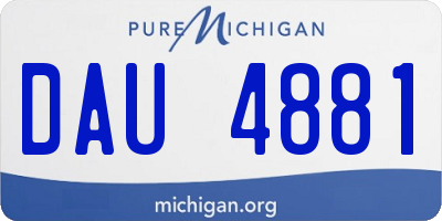 MI license plate DAU4881