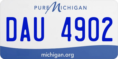 MI license plate DAU4902