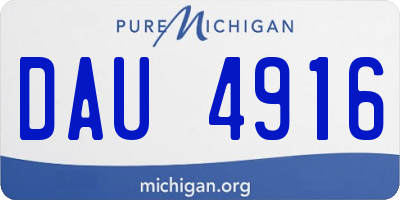 MI license plate DAU4916
