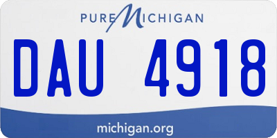 MI license plate DAU4918