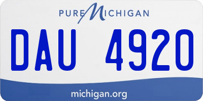MI license plate DAU4920