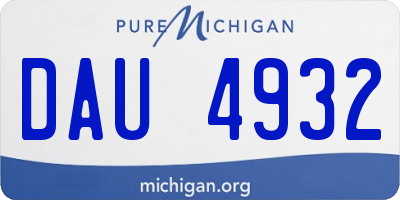 MI license plate DAU4932