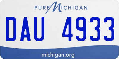 MI license plate DAU4933