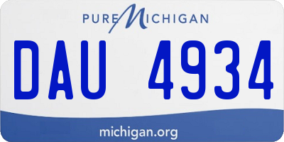 MI license plate DAU4934