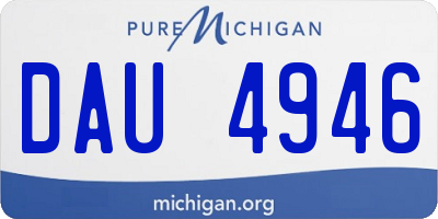 MI license plate DAU4946