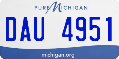 MI license plate DAU4951