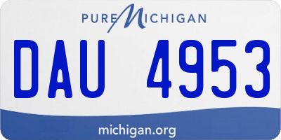 MI license plate DAU4953