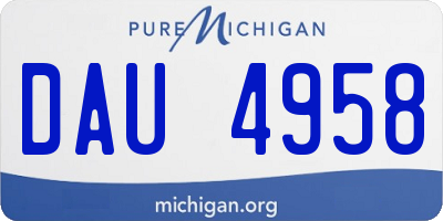 MI license plate DAU4958