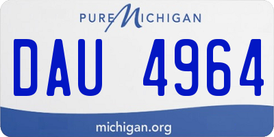 MI license plate DAU4964