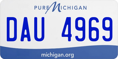 MI license plate DAU4969