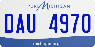 MI license plate DAU4970