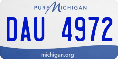 MI license plate DAU4972