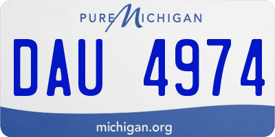 MI license plate DAU4974