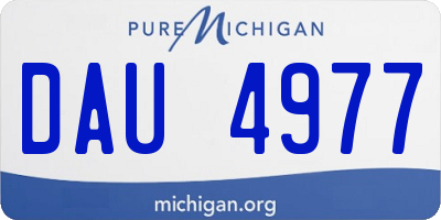 MI license plate DAU4977