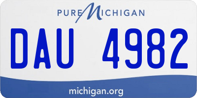 MI license plate DAU4982