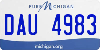 MI license plate DAU4983
