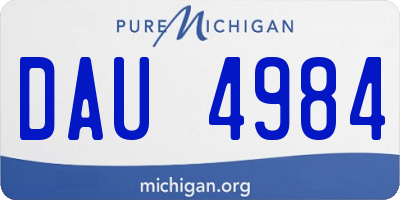 MI license plate DAU4984