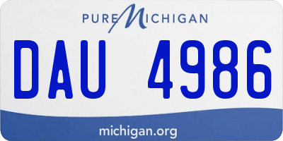 MI license plate DAU4986