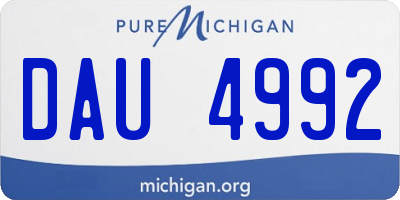MI license plate DAU4992