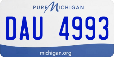 MI license plate DAU4993
