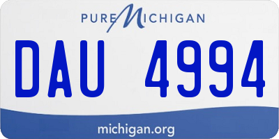 MI license plate DAU4994
