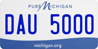 MI license plate DAU5000