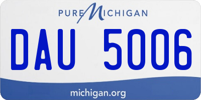 MI license plate DAU5006