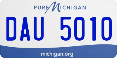 MI license plate DAU5010