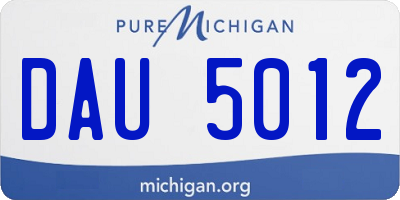 MI license plate DAU5012