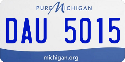 MI license plate DAU5015