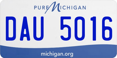 MI license plate DAU5016