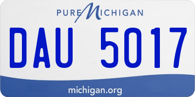 MI license plate DAU5017