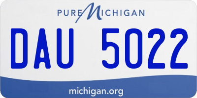 MI license plate DAU5022