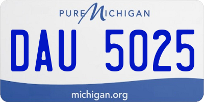 MI license plate DAU5025
