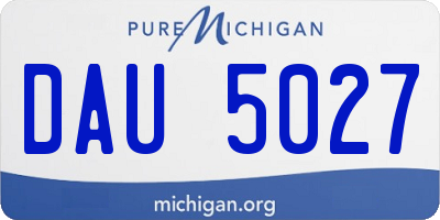 MI license plate DAU5027