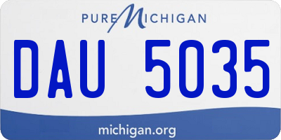 MI license plate DAU5035