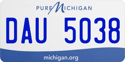 MI license plate DAU5038