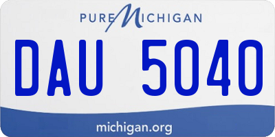 MI license plate DAU5040