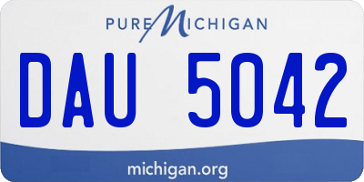 MI license plate DAU5042