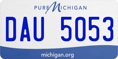 MI license plate DAU5053