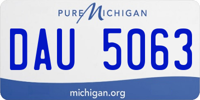 MI license plate DAU5063