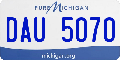 MI license plate DAU5070