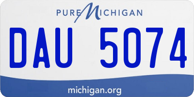MI license plate DAU5074
