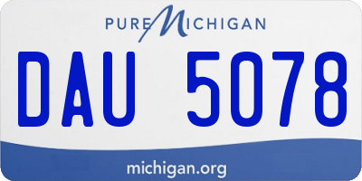 MI license plate DAU5078