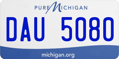 MI license plate DAU5080