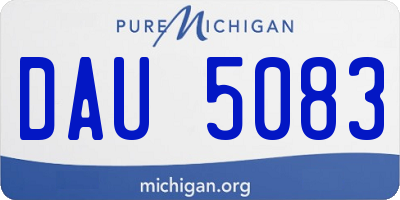 MI license plate DAU5083