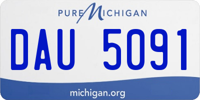 MI license plate DAU5091